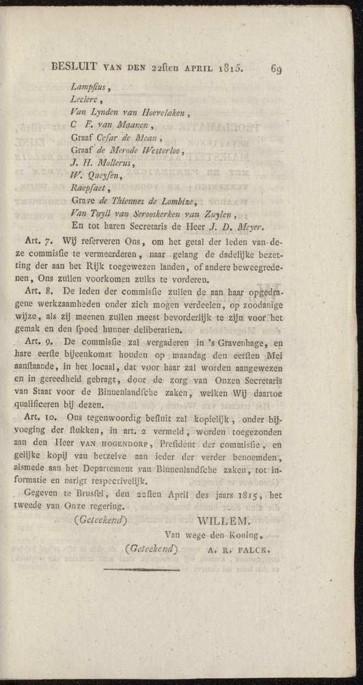 Nederlandsche pandecten, of Verzameling van wetten in het Koningrijk der Nederlanden / door W.Y. van Hamelsveld - 