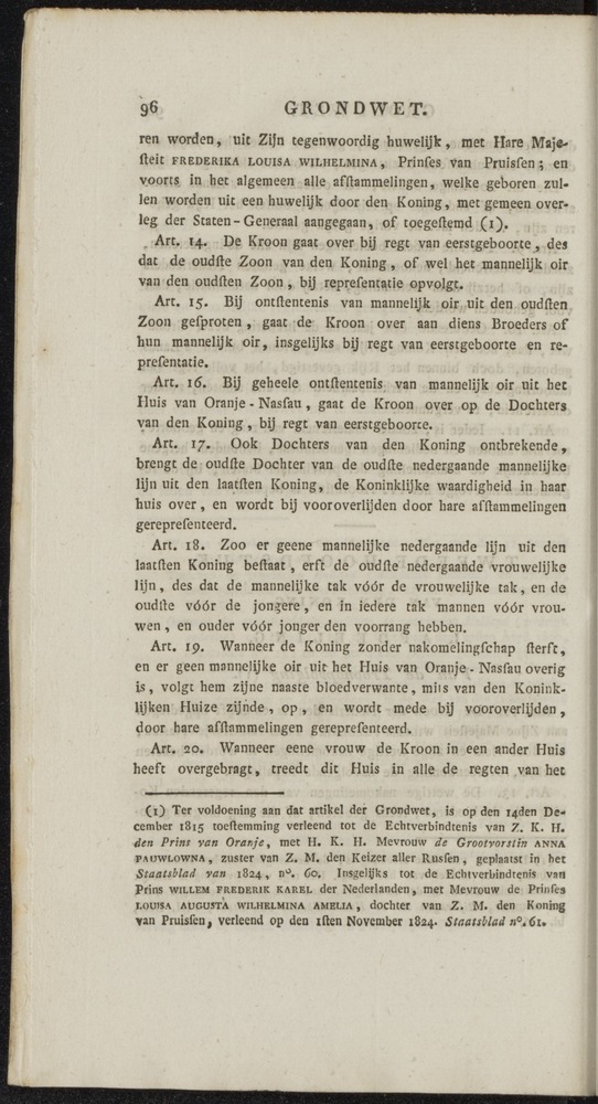 Nederlandsche pandecten, of Verzameling van wetten in het Koningrijk der Nederlanden / door W.Y. van Hamelsveld - 
