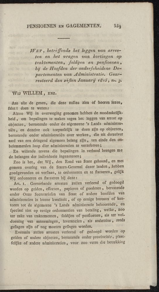 Nederlandsche pandecten, of Verzameling van wetten in het Koningrijk der Nederlanden / door W.Y. van Hamelsveld - 