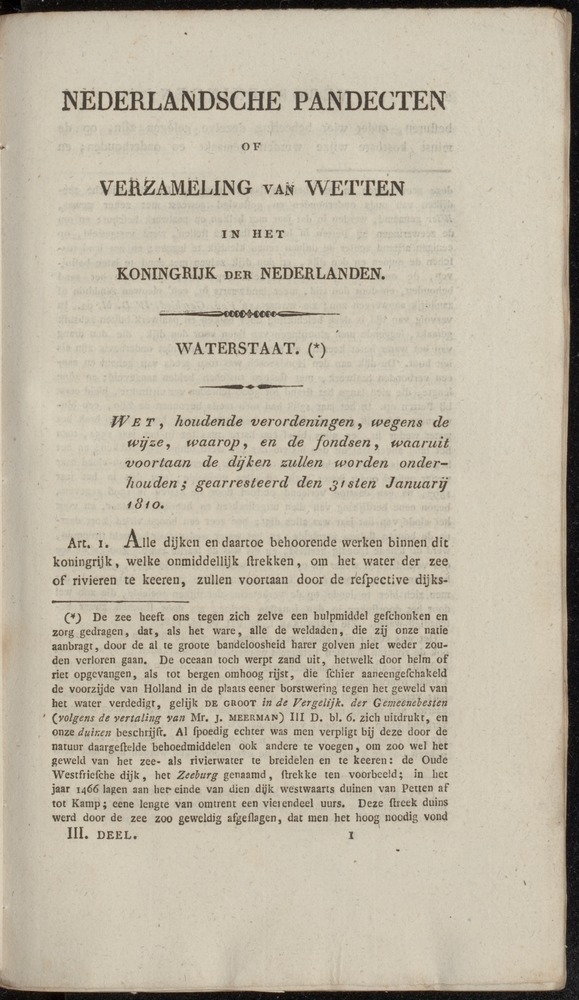 Nederlandsche pandecten, of Verzameling van wetten in het Koningrijk der Nederlanden / door W.Y. van Hamelsveld - 