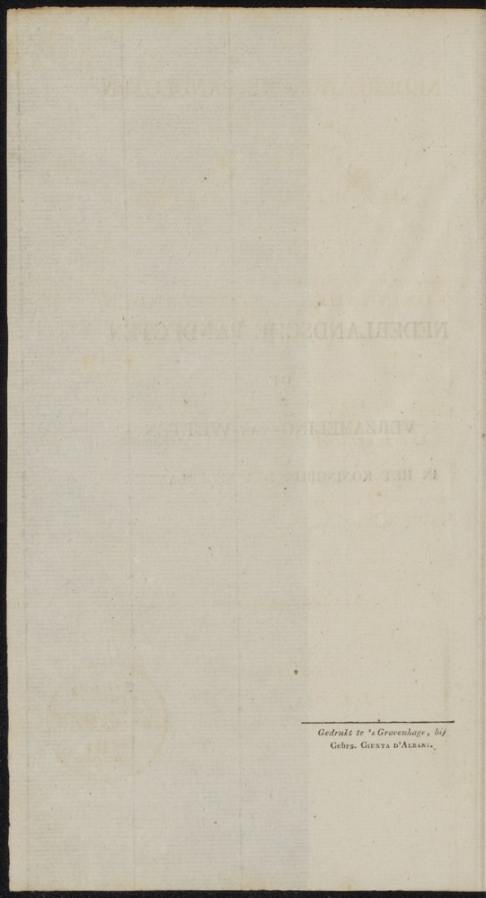 Nederlandsche pandecten, of Verzameling van wetten in het Koningrijk der Nederlanden / door W.Y. van Hamelsveld - 