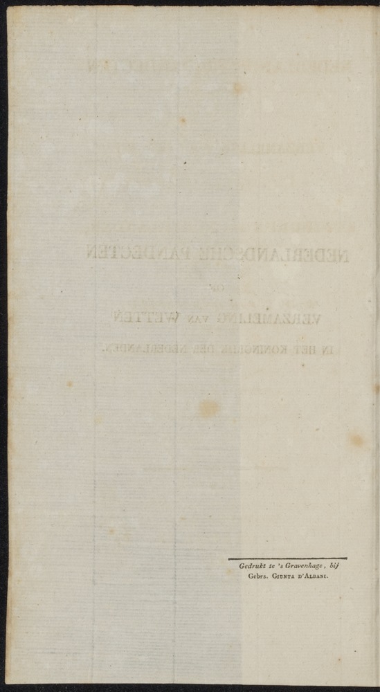 Nederlandsche pandecten, of Verzameling van wetten in het Koningrijk der Nederlanden / door W.Y. van Hamelsveld - 