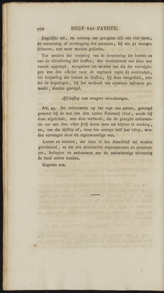 Nederlandsche pandecten, of Verzameling van wetten in het Koningrijk der Nederlanden / door W.Y. van Hamelsveld - 