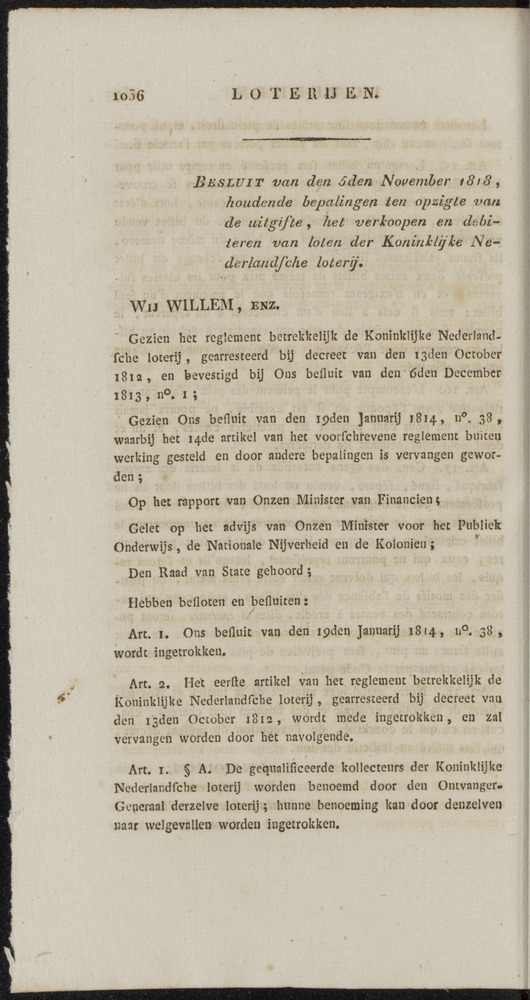 Nederlandsche pandecten, of Verzameling van wetten in het Koningrijk der Nederlanden / door W.Y. van Hamelsveld - 