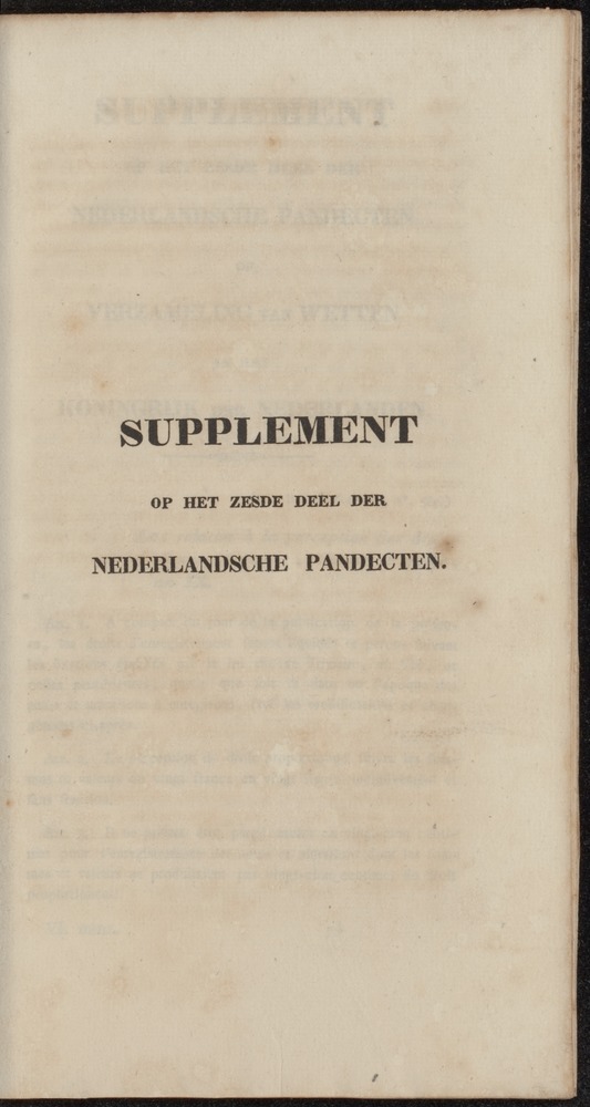 Nederlandsche pandecten, of Verzameling van wetten in het Koningrijk der Nederlanden / door W.Y. van Hamelsveld - 