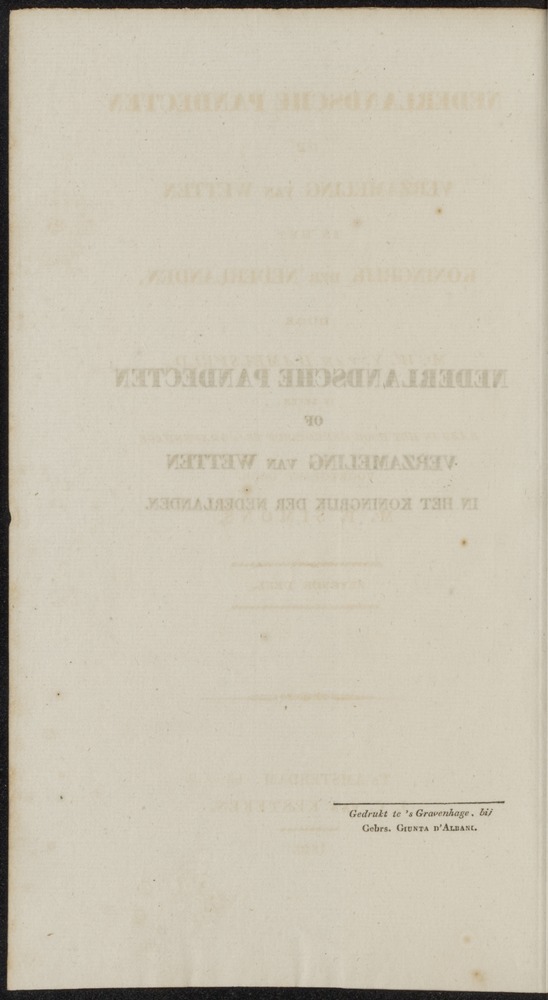 Nederlandsche pandecten, of Verzameling van wetten in het Koningrijk der Nederlanden / door W.Y. van Hamelsveld - 