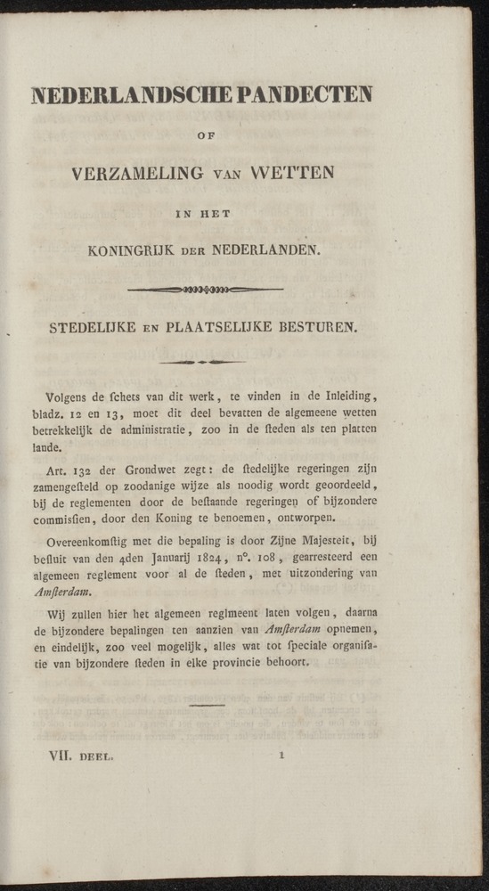 Nederlandsche pandecten, of Verzameling van wetten in het Koningrijk der Nederlanden / door W.Y. van Hamelsveld - 