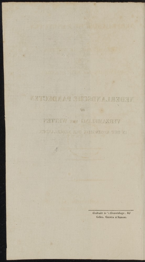 Nederlandsche pandecten, of Verzameling van wetten in het Koningrijk der Nederlanden / door W.Y. van Hamelsveld - 