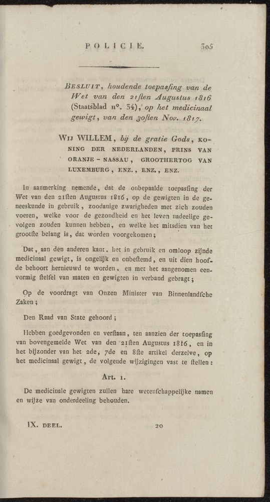 Nederlandsche pandecten, of Verzameling van wetten in het Koningrijk der Nederlanden / door W.Y. van Hamelsveld - 