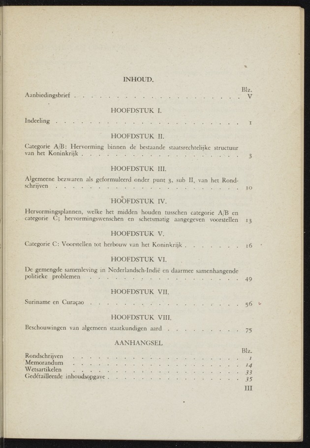 Verslag van de commissie van onderzoek naar de opvattingen in Nederland omtrent de plaats van de overzeesche gebiedsdeelen in het koninkrijk : ingesteld bij ministerieel besluit van 30 augustus 1945 / [voorzitter: W.H. van Helsdingen] - 