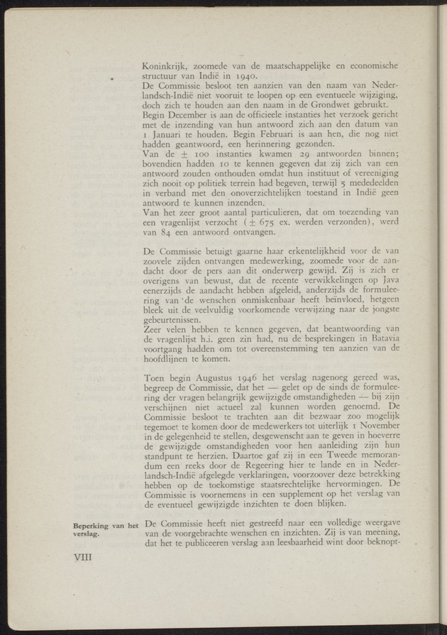 Verslag van de commissie van onderzoek naar de opvattingen in Nederland omtrent de plaats van de overzeesche gebiedsdeelen in het koninkrijk : ingesteld bij ministerieel besluit van 30 augustus 1945 / [voorzitter: W.H. van Helsdingen] - 