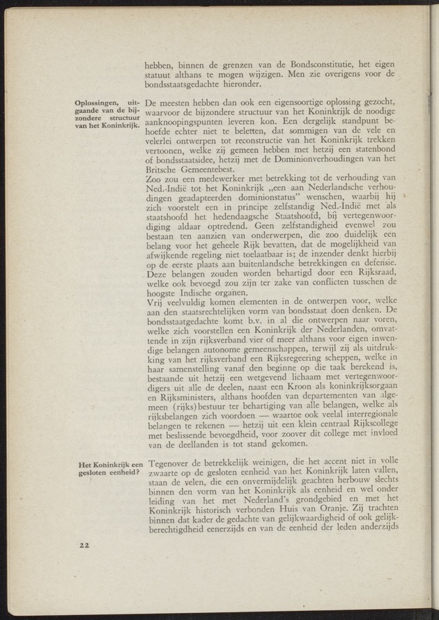 Verslag van de commissie van onderzoek naar de opvattingen in Nederland omtrent de plaats van de overzeesche gebiedsdeelen in het koninkrijk : ingesteld bij ministerieel besluit van 30 augustus 1945 / [voorzitter: W.H. van Helsdingen] - 