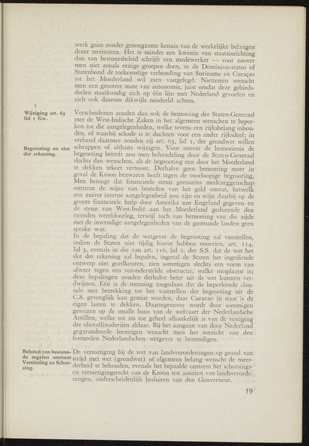Verslag van de commissie van onderzoek naar de opvattingen in Nederland omtrent de plaats van de overzeesche gebiedsdeelen in het koninkrijk : ingesteld bij ministerieel besluit van 30 augustus 1945 / [voorzitter: W.H. van Helsdingen] - 
