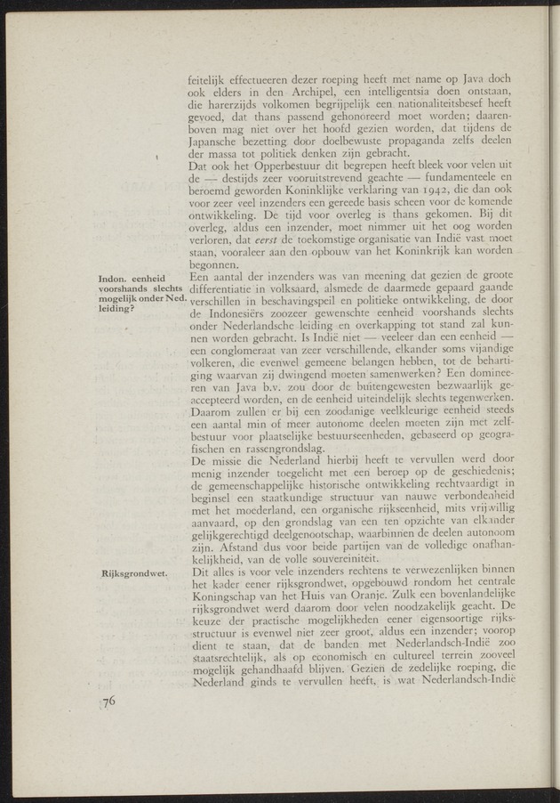 Verslag van de commissie van onderzoek naar de opvattingen in Nederland omtrent de plaats van de overzeesche gebiedsdeelen in het koninkrijk : ingesteld bij ministerieel besluit van 30 augustus 1945 / [voorzitter: W.H. van Helsdingen] - 