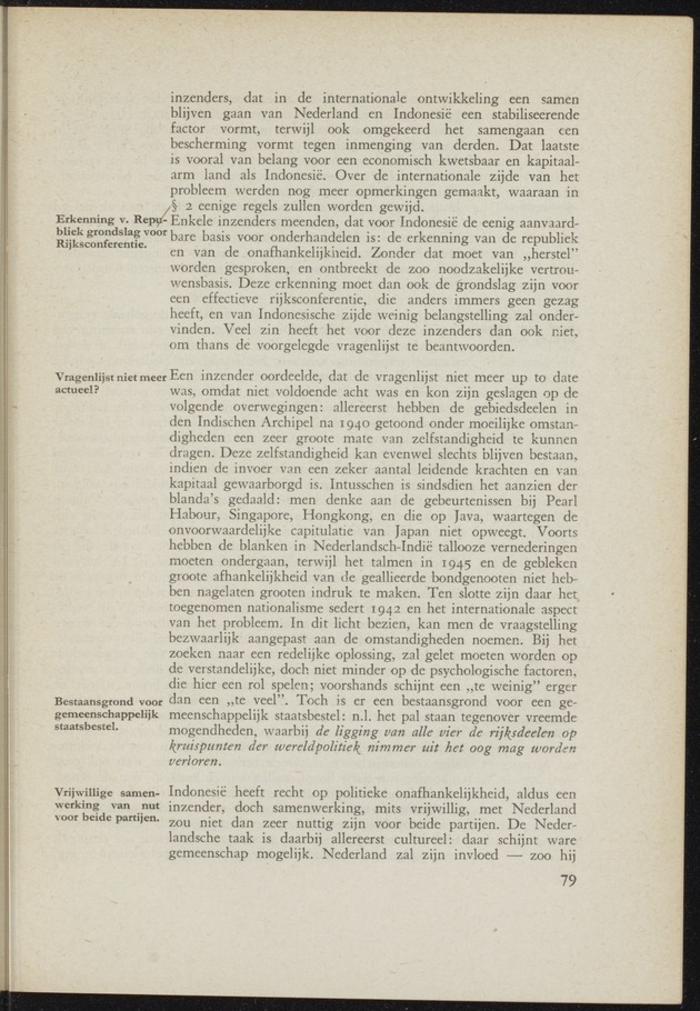 Verslag van de commissie van onderzoek naar de opvattingen in Nederland omtrent de plaats van de overzeesche gebiedsdeelen in het koninkrijk : ingesteld bij ministerieel besluit van 30 augustus 1945 / [voorzitter: W.H. van Helsdingen] - 