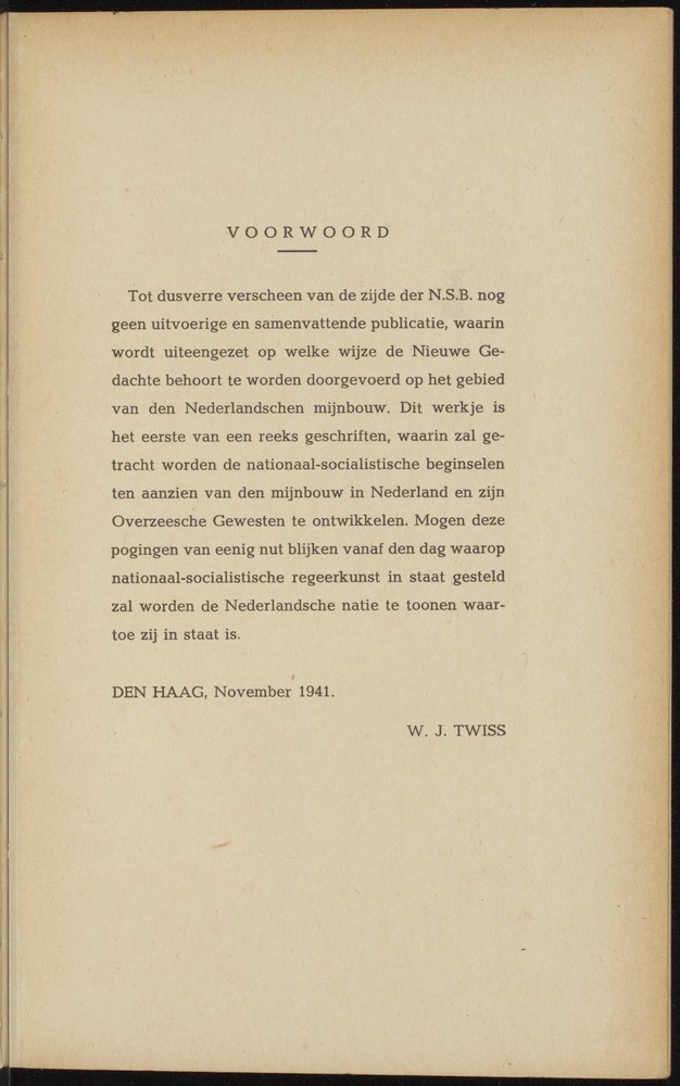 Nationaal-socialistische mijnbouw / door W.J. Twiss - 