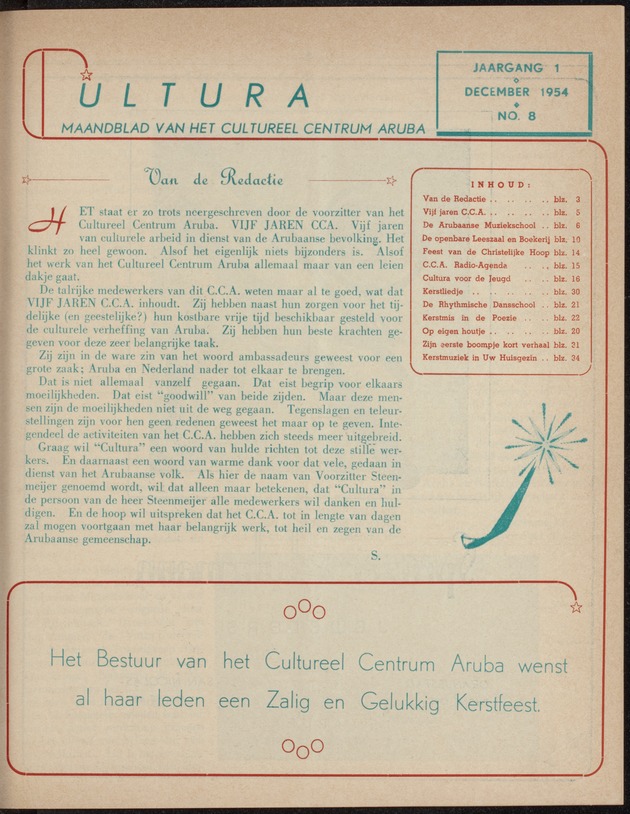 Cultura : maandblad van het Cultureel Centrum Aruba - 
