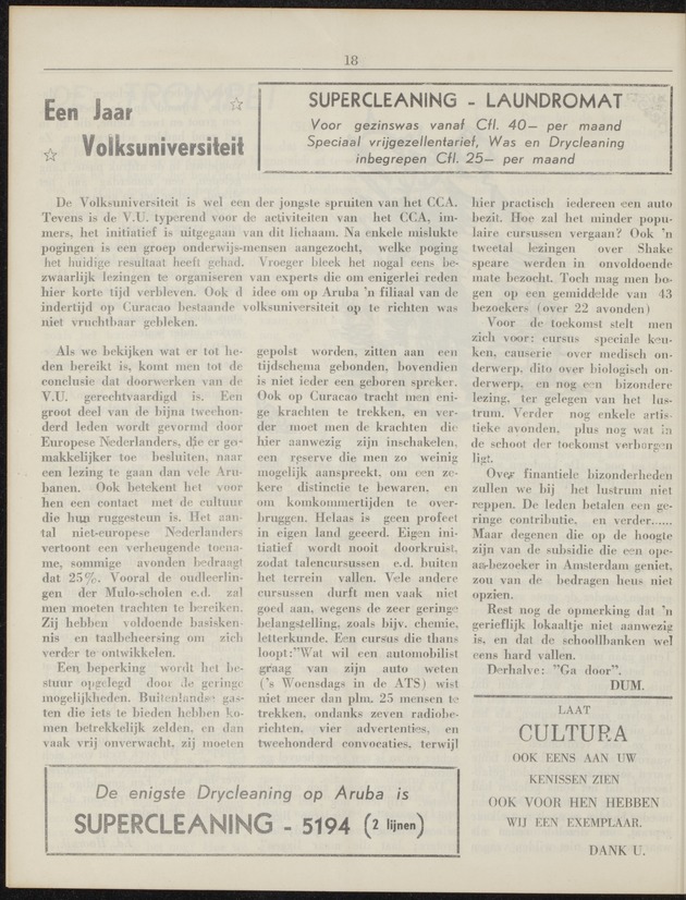 Cultura : maandblad van het Cultureel Centrum Aruba - 
