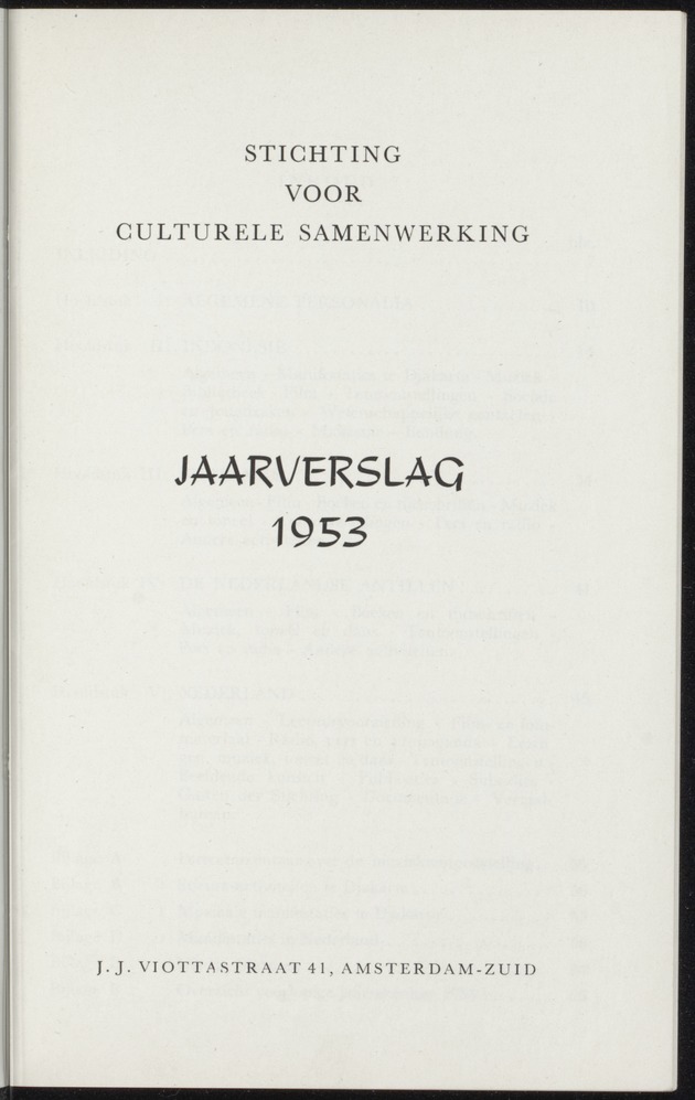 Jaarverslag / Stichting voor Culturele Samenwerking - 