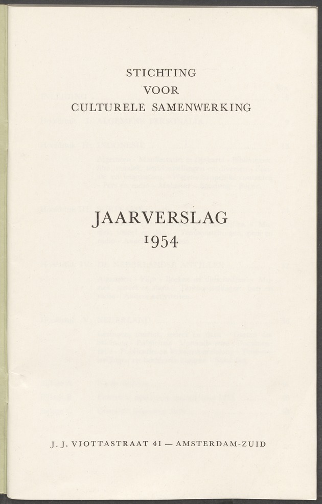 Jaarverslag / Stichting voor Culturele Samenwerking - 