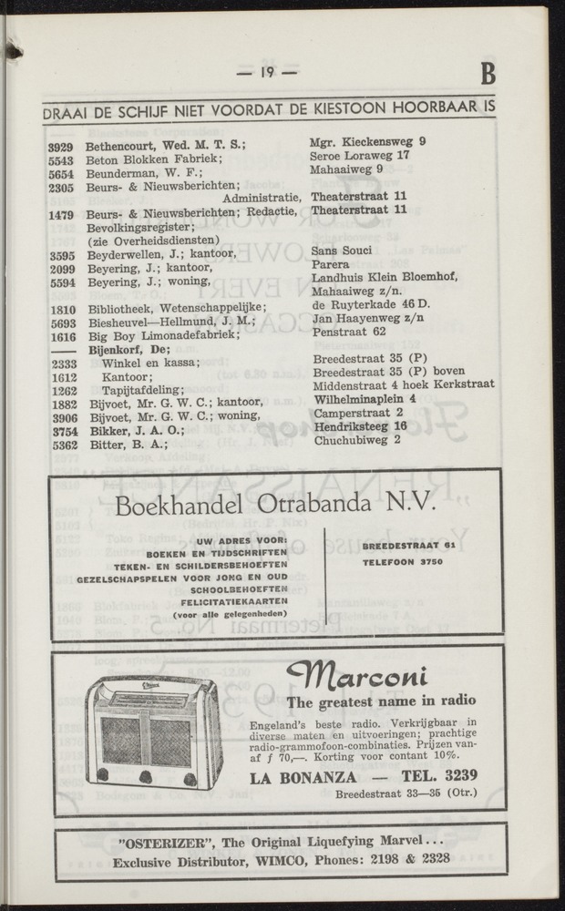 Telefoongids voor het eiland Curaçao / Lands-radio- en telefoondienst - 