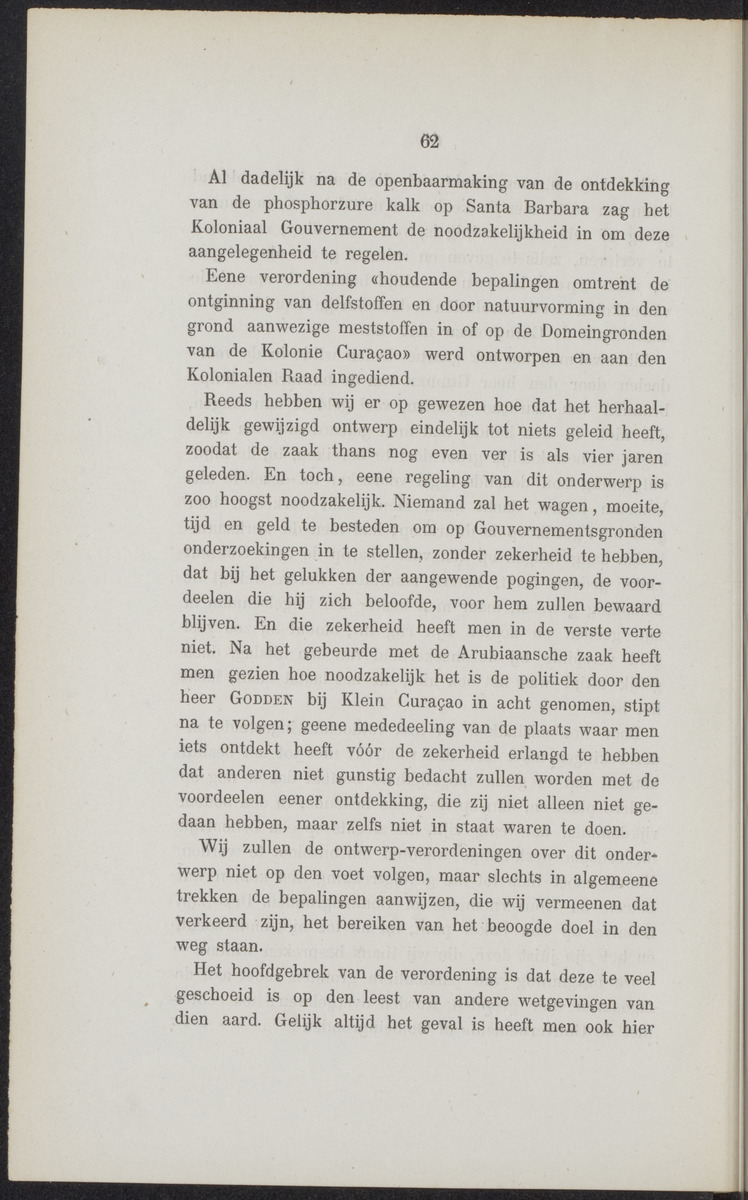 De natuurlijke hulpbronnen van de kolonie Curaçao - 
