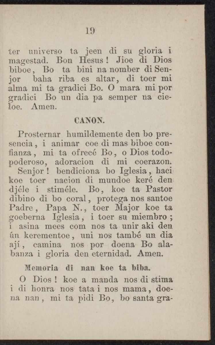 Boeki di oracion pa uso di Catolicanan di Curacao, Bonaire i Aruba - 