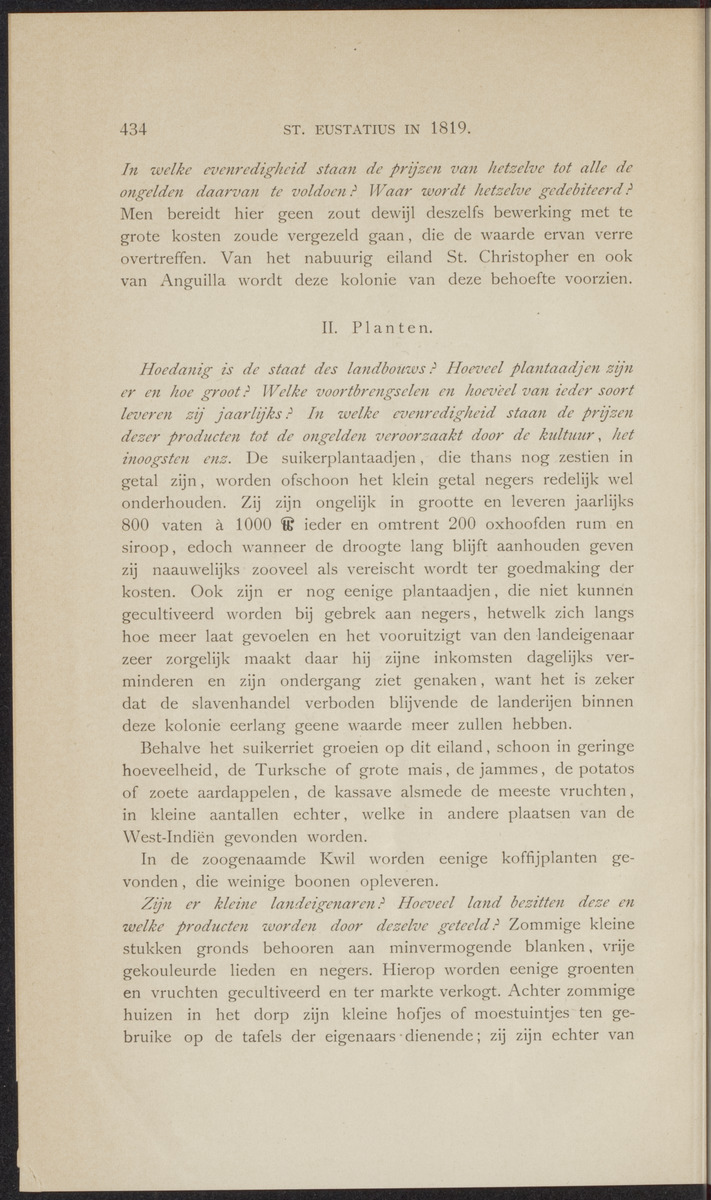 St. Eustatius in 1819 - 