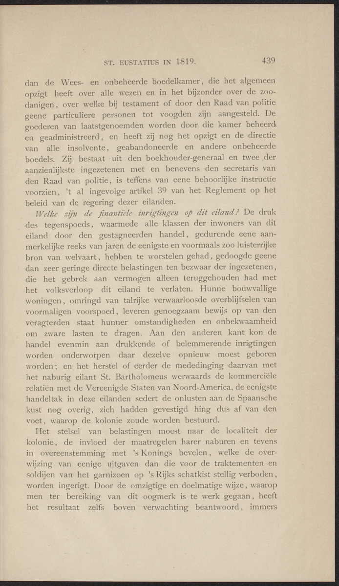 St. Eustatius in 1819 - 