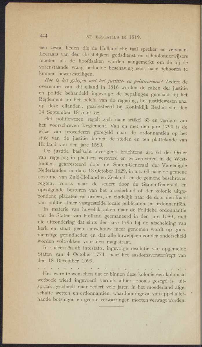St. Eustatius in 1819 - 