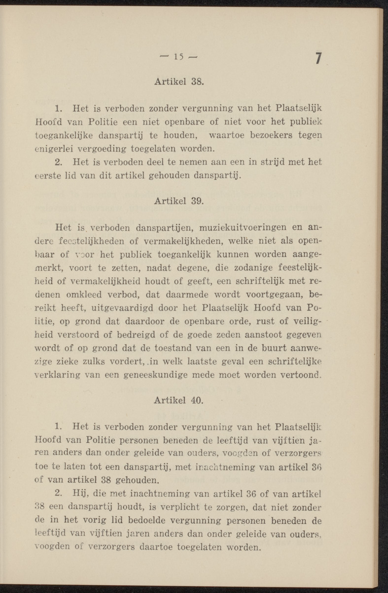 Algemene politieverordening voor het eiland Aruba - 