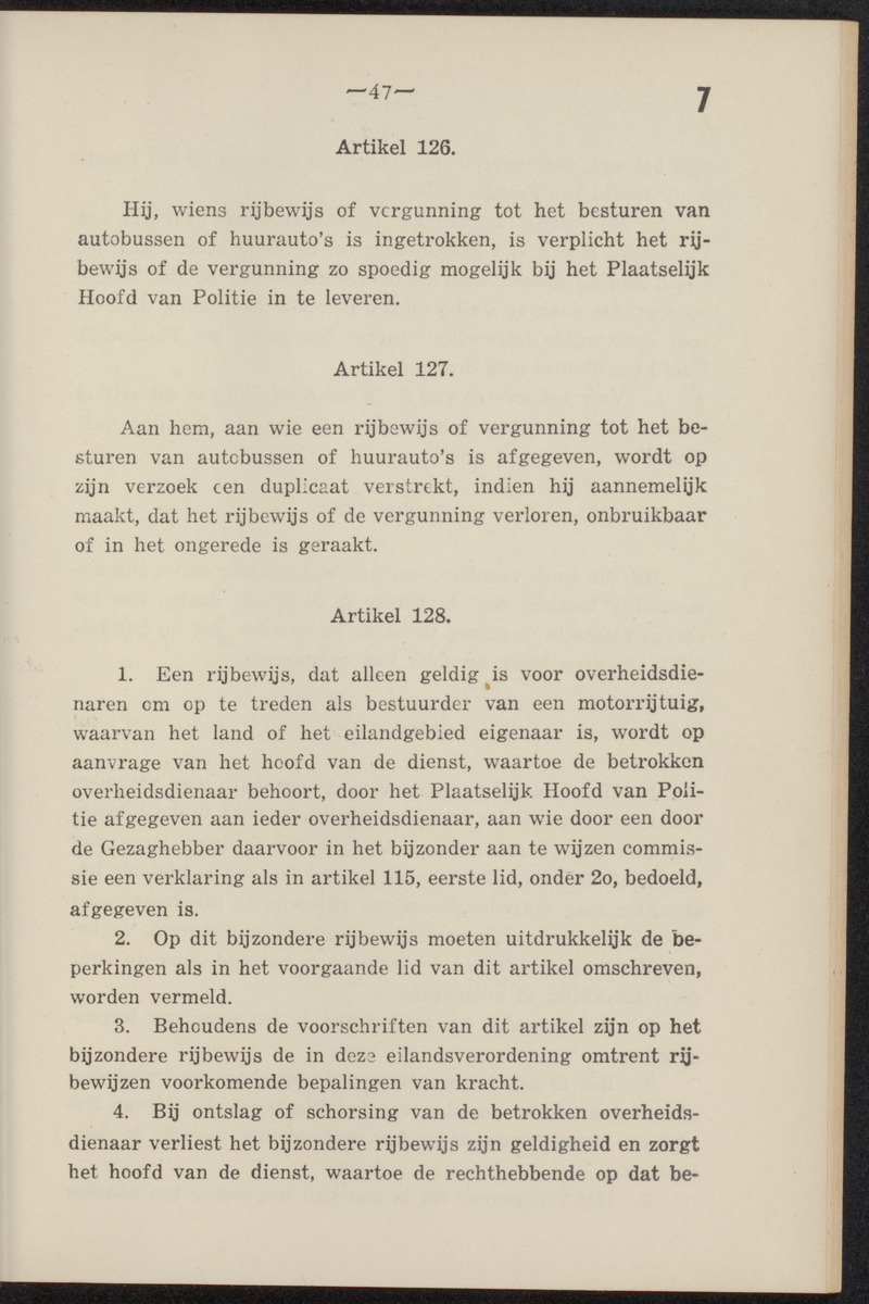 Algemene politieverordening voor het eiland Aruba - 