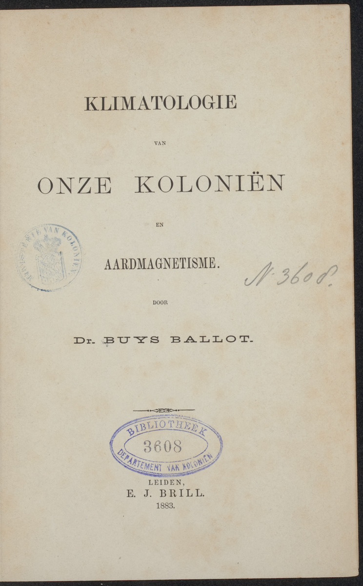 Klimatologie van onze koloniën en aardmagnetisme - 