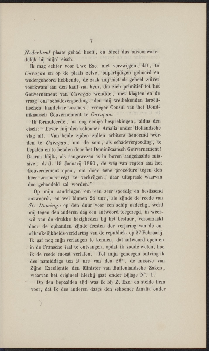 Rapport der reis van Z.M. Stoomschip Vesuvius, van Curaçao naar Nederland, onder het aandoen van de havens St. Domingo, Kingstown en Havanna - 