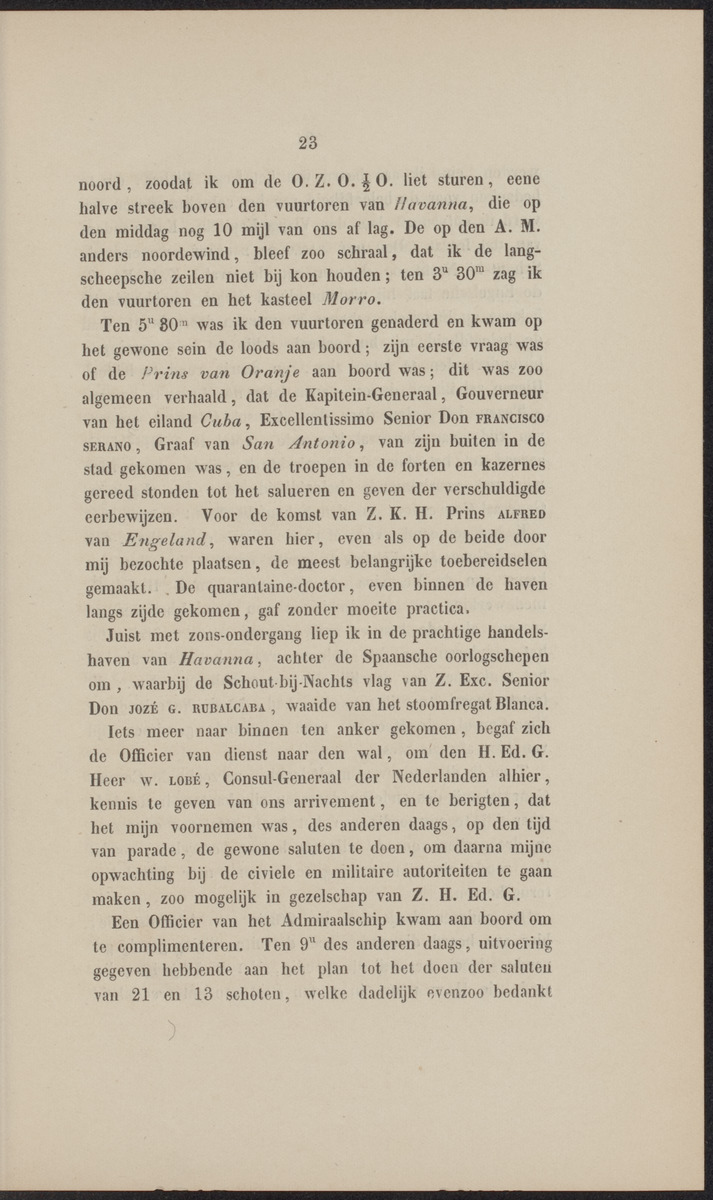 Rapport der reis van Z.M. Stoomschip Vesuvius, van Curaçao naar Nederland, onder het aandoen van de havens St. Domingo, Kingstown en Havanna - 