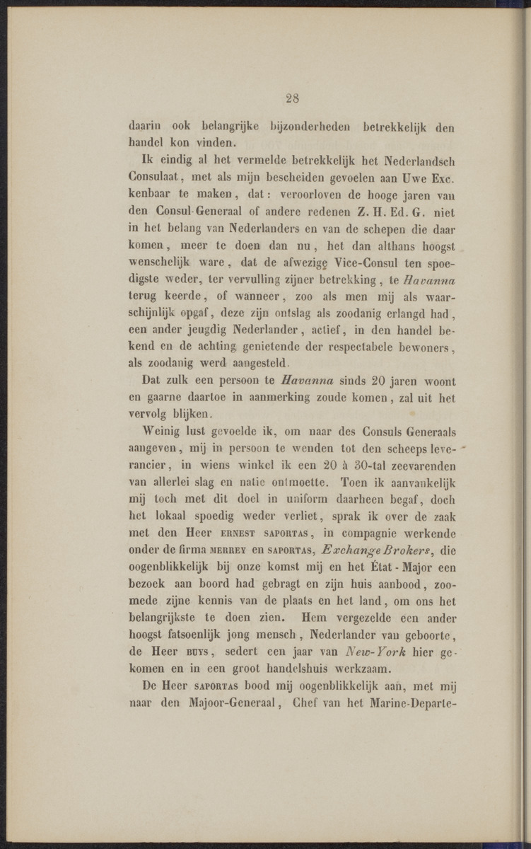 Rapport der reis van Z.M. Stoomschip Vesuvius, van Curaçao naar Nederland, onder het aandoen van de havens St. Domingo, Kingstown en Havanna - 