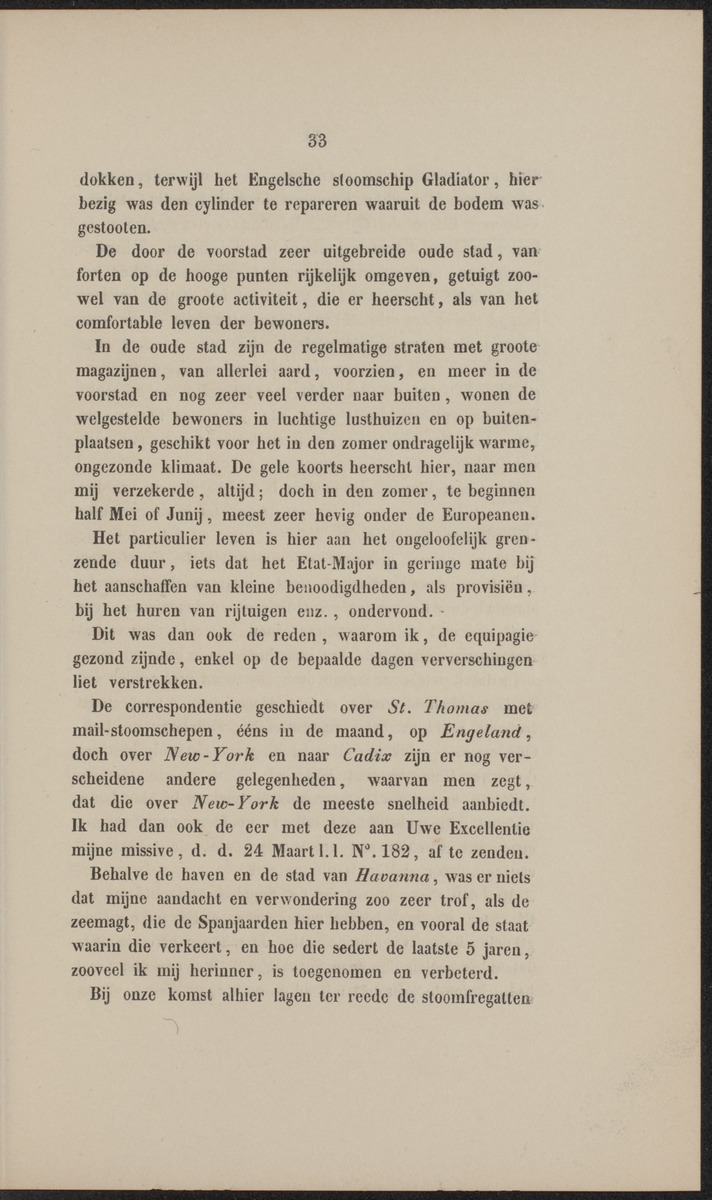 Rapport der reis van Z.M. Stoomschip Vesuvius, van Curaçao naar Nederland, onder het aandoen van de havens St. Domingo, Kingstown en Havanna - 