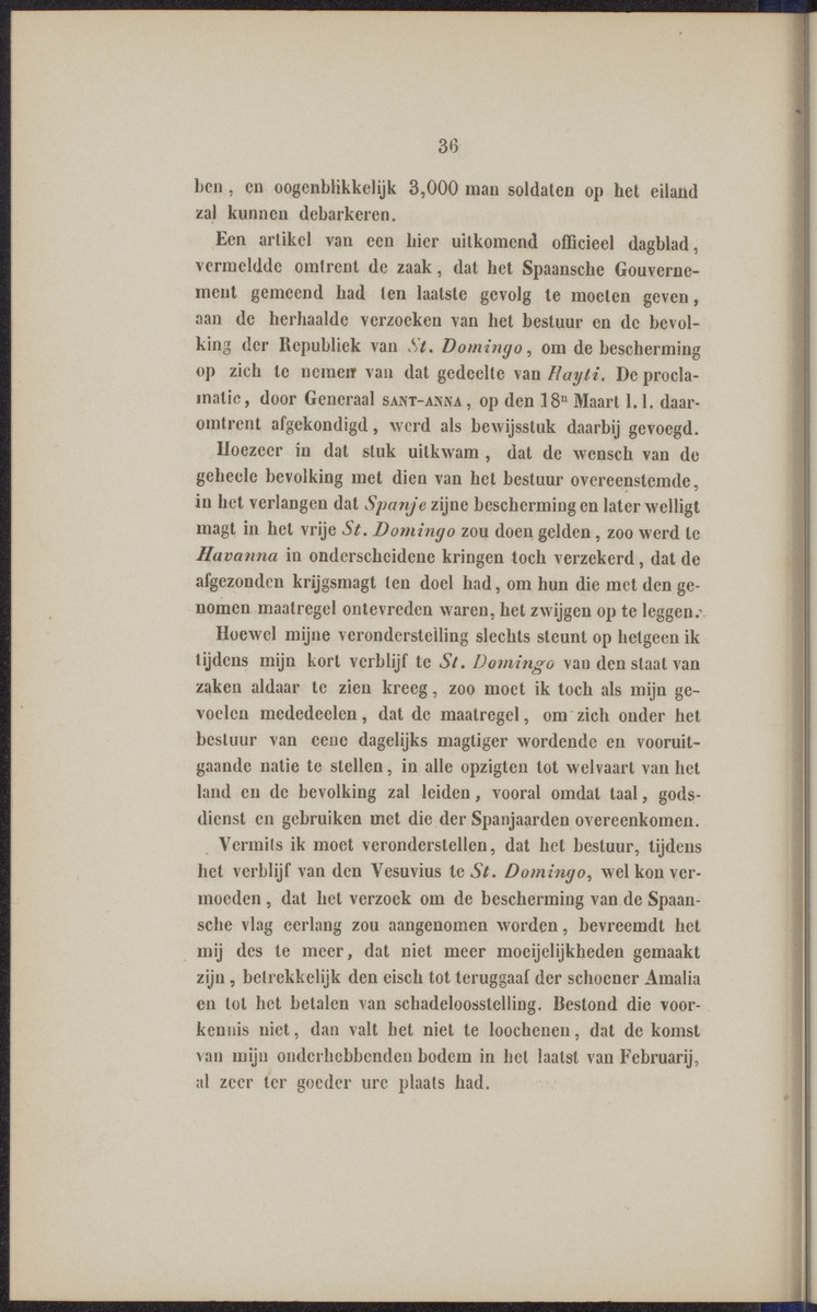 Rapport der reis van Z.M. Stoomschip Vesuvius, van Curaçao naar Nederland, onder het aandoen van de havens St. Domingo, Kingstown en Havanna - 