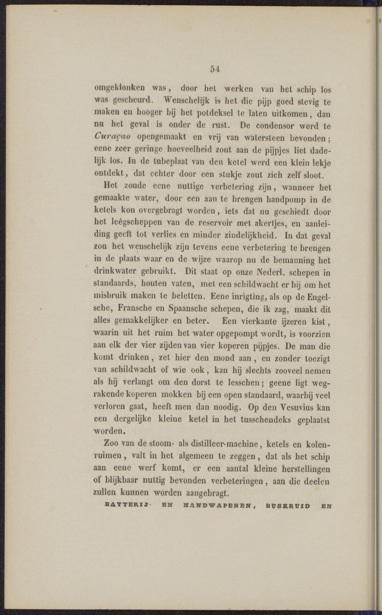 Rapport der reis van Z.M. Stoomschip Vesuvius, van Curaçao naar Nederland, onder het aandoen van de havens St. Domingo, Kingstown en Havanna - 