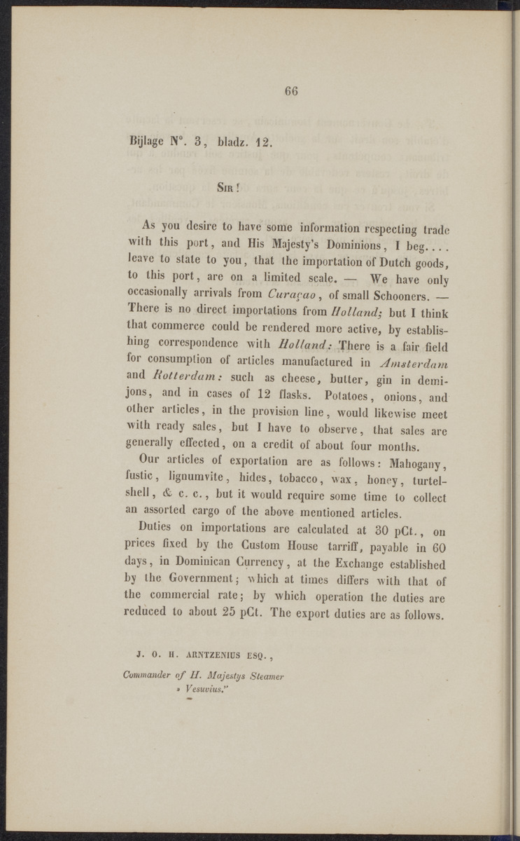 Rapport der reis van Z.M. Stoomschip Vesuvius, van Curaçao naar Nederland, onder het aandoen van de havens St. Domingo, Kingstown en Havanna - 