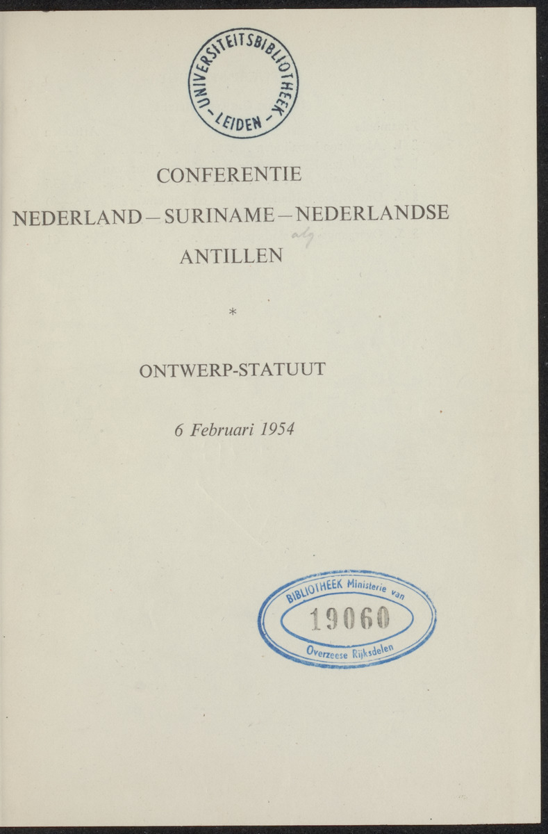 Ontwerp-Statuut Conferentie Nederland-Suriname-Nederlandse Antillen - 
