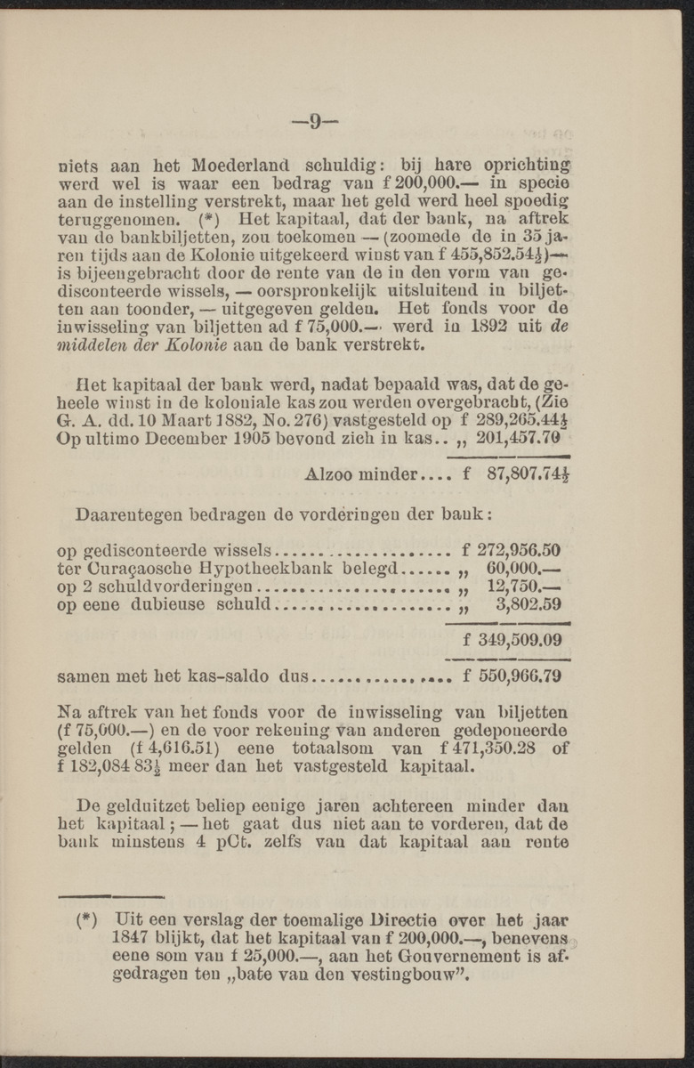 Memoire naar aanleiding van de critiek van het kamerlid Marchant op de regeling van de werkzaamheden der Directie van de Curaçaosche Bank en op haar beheer - 