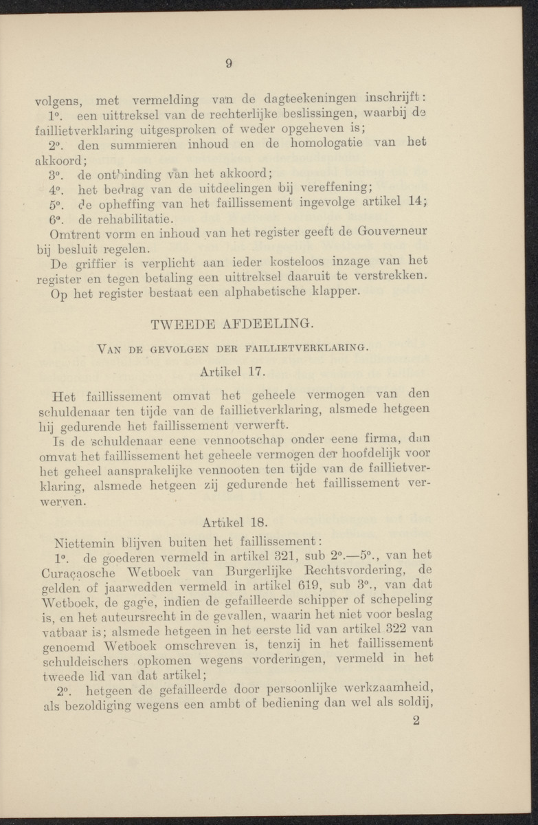 Vaststelling van het Curaçaosch Faillissementsbesluit 1931 - 