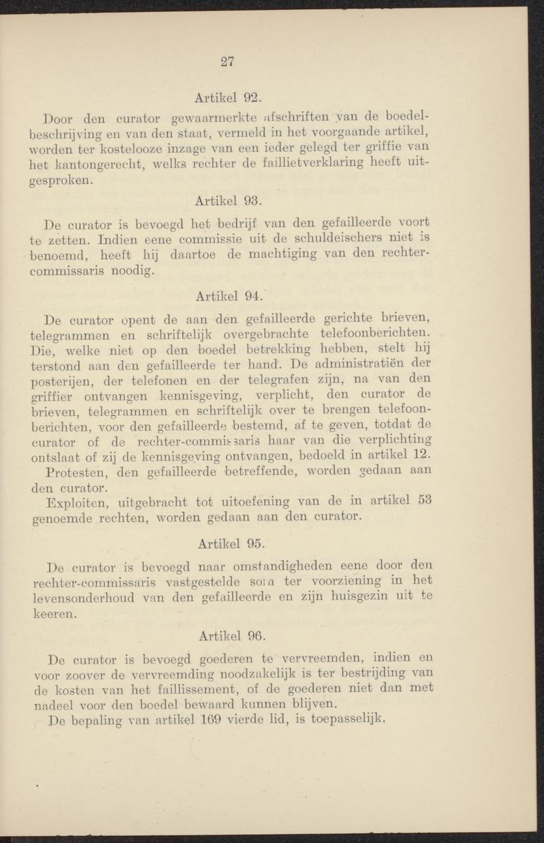 Vaststelling van het Curaçaosch Faillissementsbesluit 1931 - 