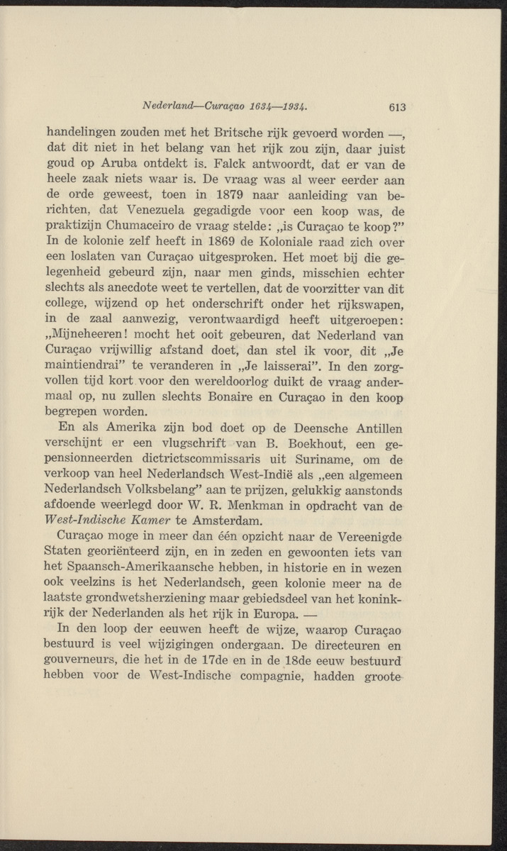 Nederland-Curaçao 1634-1934 - 