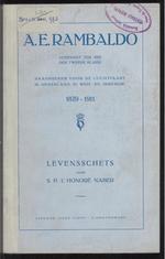 A.E. Rambaldo, luitenant ter zee der tweede klasse, baanbreker voor de luchtvaart in Nederland, in West- en Oost-Indië 1879-1911 : levensschets