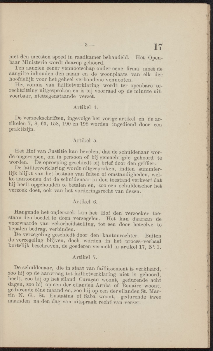 [Publicatie, waarbij afgekondigd wordt het Koninklijk besluit van den 16n. Mei 1914, no. 13, tot vaststelling van eene regeling van het faillissement en de surséance van betaling voor de kolonie Curaçao] - 