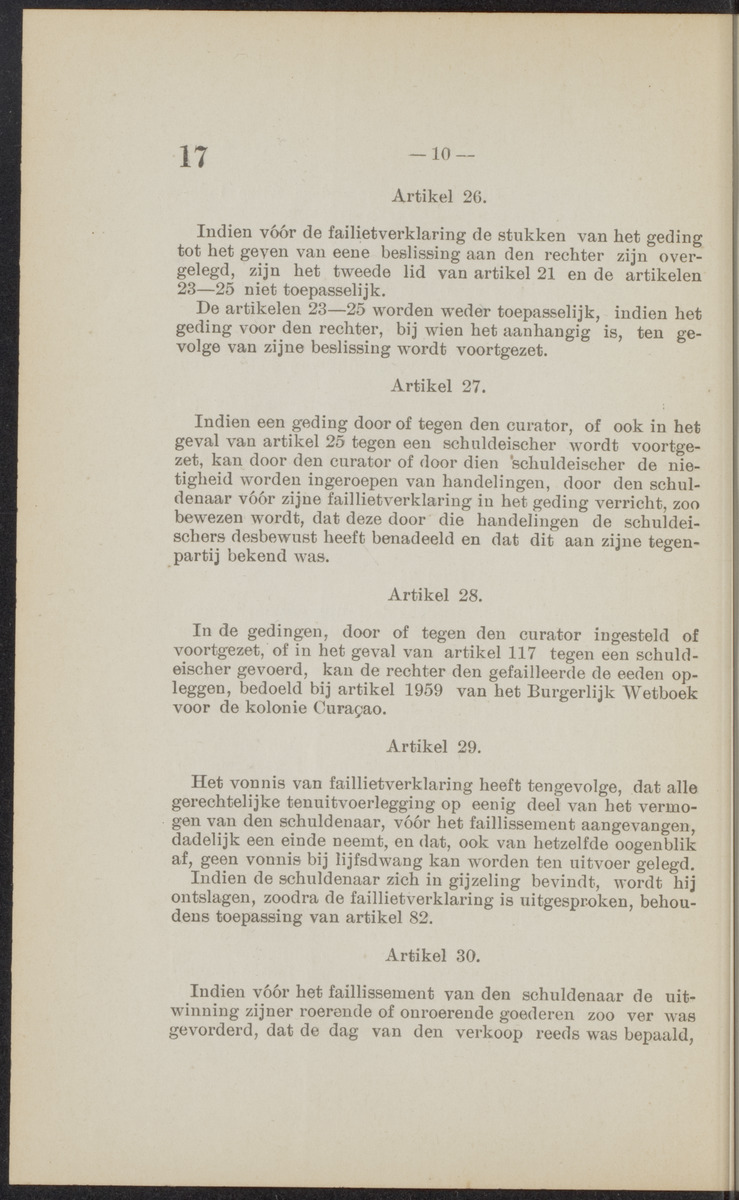 [Publicatie, waarbij afgekondigd wordt het Koninklijk besluit van den 16n. Mei 1914, no. 13, tot vaststelling van eene regeling van het faillissement en de surséance van betaling voor de kolonie Curaçao] - 