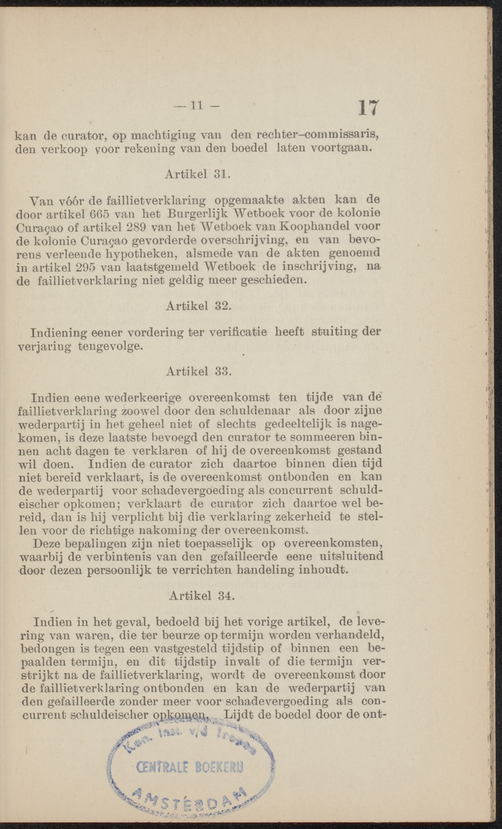 [Publicatie, waarbij afgekondigd wordt het Koninklijk besluit van den 16n. Mei 1914, no. 13, tot vaststelling van eene regeling van het faillissement en de surséance van betaling voor de kolonie Curaçao] - 