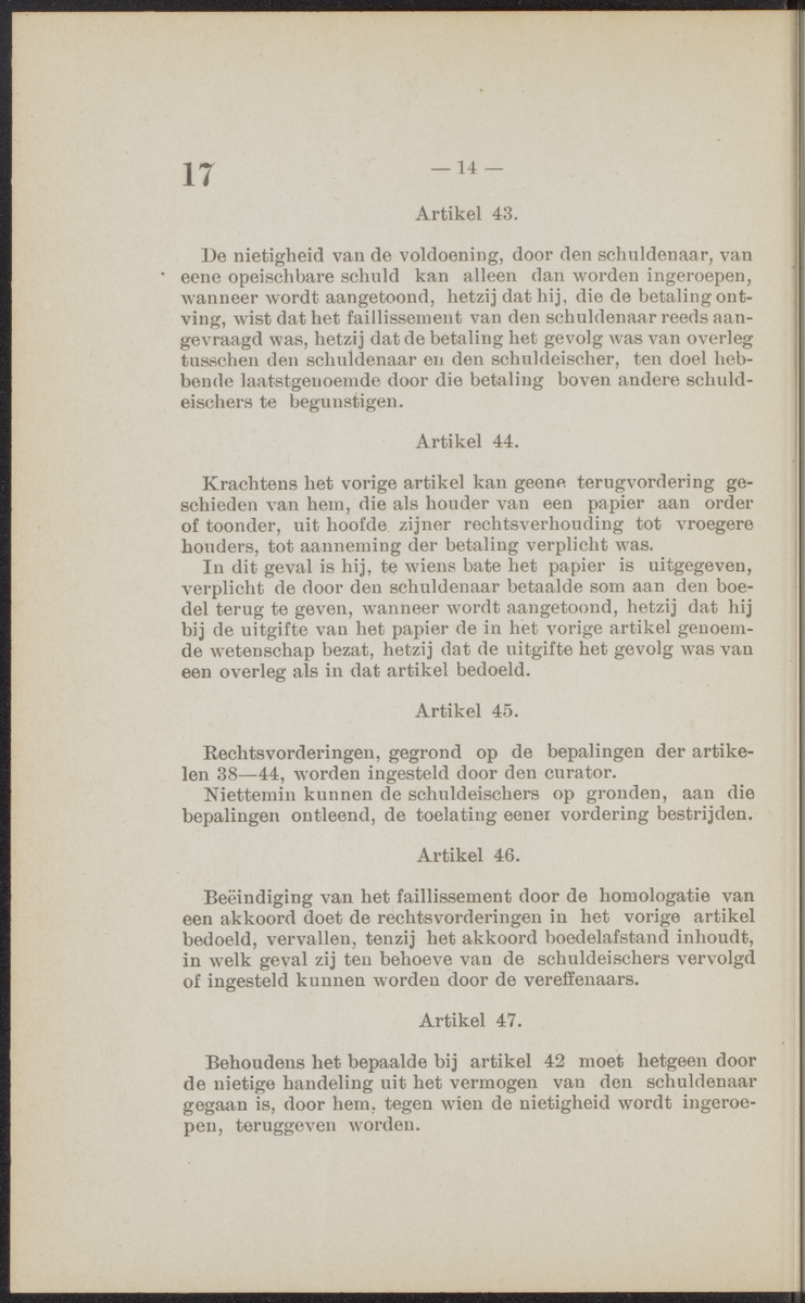 [Publicatie, waarbij afgekondigd wordt het Koninklijk besluit van den 16n. Mei 1914, no. 13, tot vaststelling van eene regeling van het faillissement en de surséance van betaling voor de kolonie Curaçao] - 